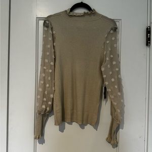 NWT Sheer sleeve Callahan sweater